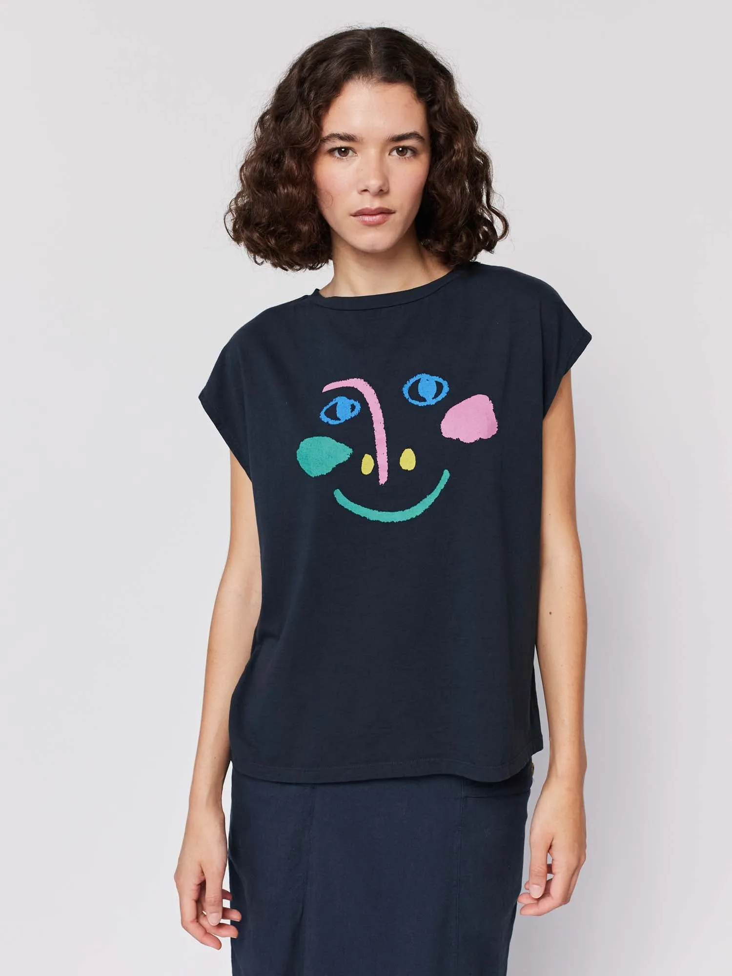 Smiling Mask Loose T-shirt