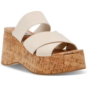 Steve Madden Womens Deo Cork Slip On Platform Sandals