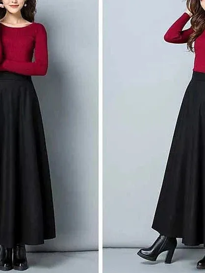 Swing Maxi Skirts for Women with Pockets