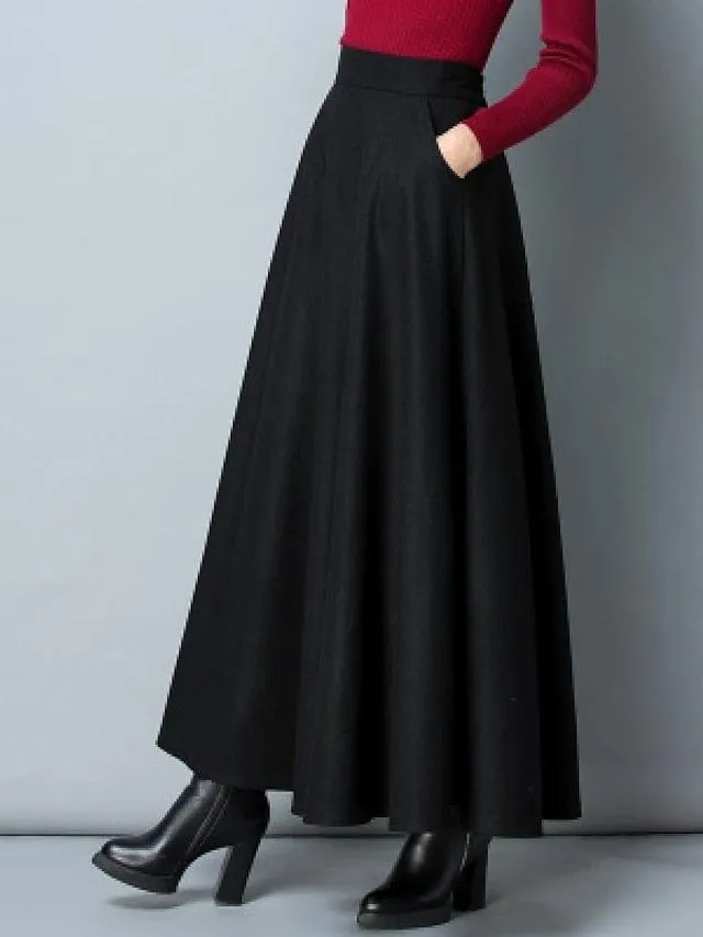 Swing Maxi Skirts for Women with Pockets