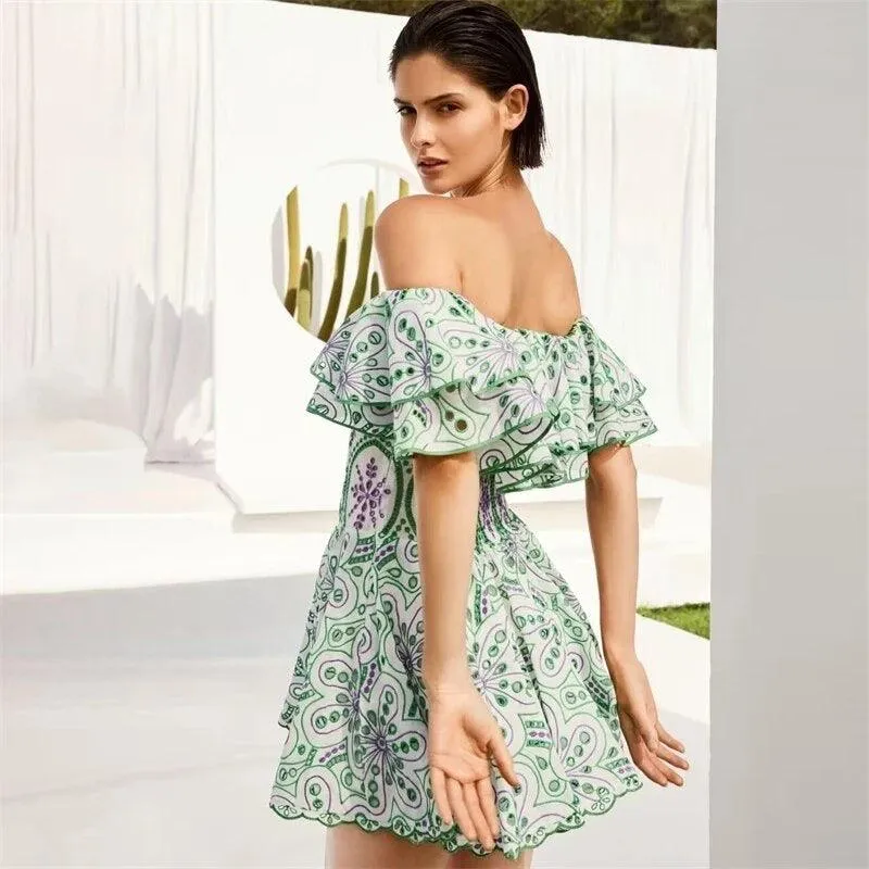 Venice Luxe Summer Dress in Green