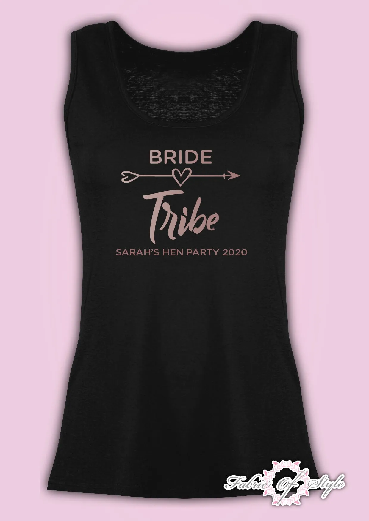 Vest Tank Top Hen Do Party Bride Tribe Wedding  Personalised T-shirt Ladies Female Rose Gold