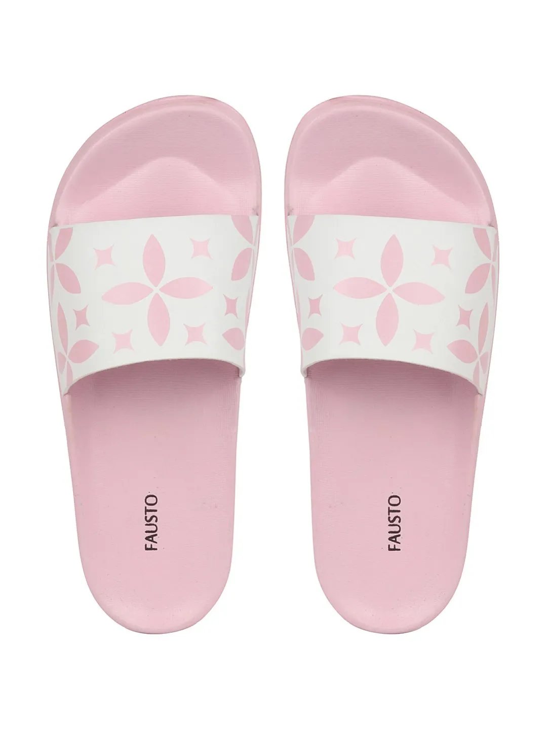 Women Pink/White Outdoor Slider Flip Flops