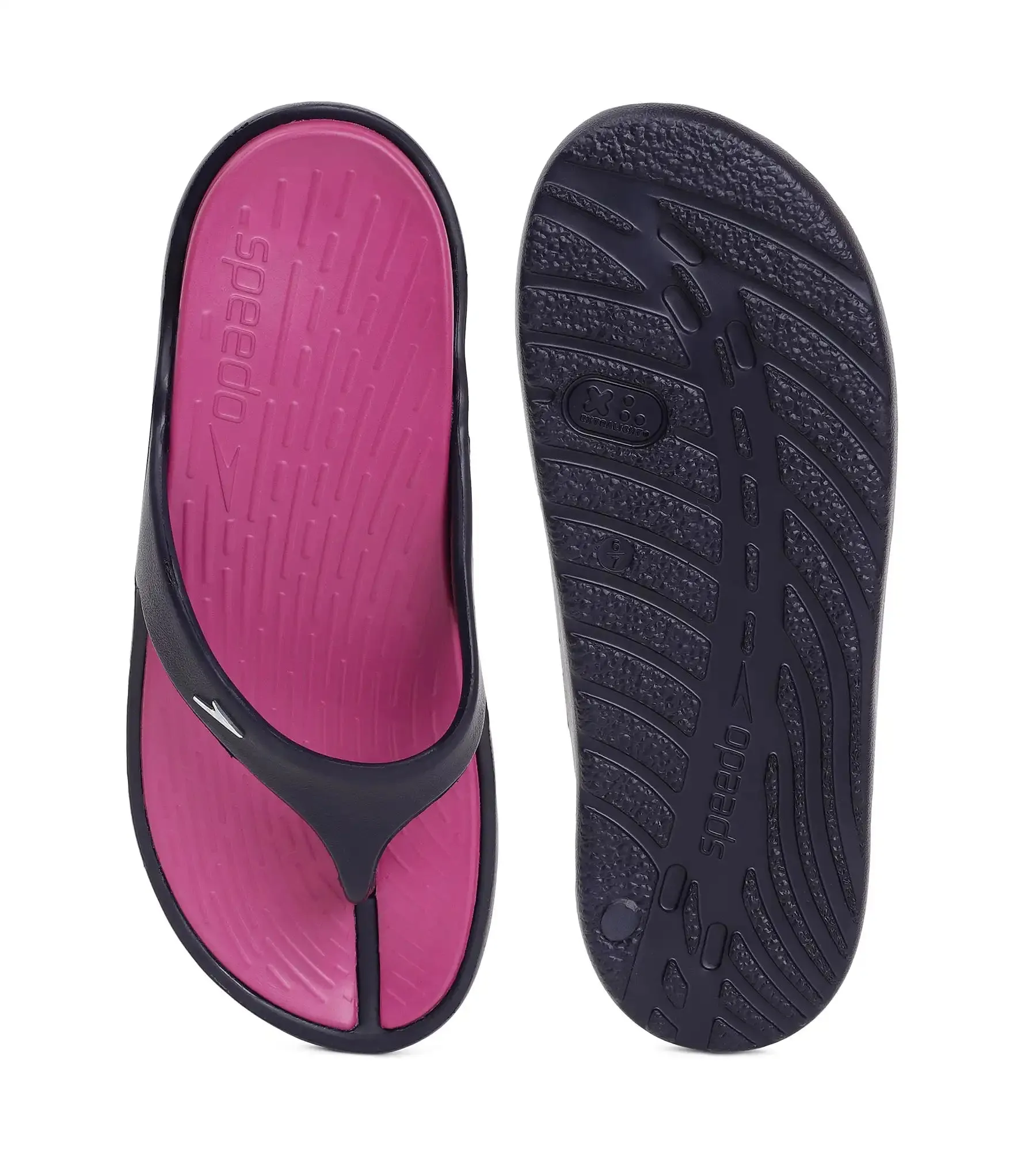 Women's Dual Colour Flip Flops - Berry & True Navy