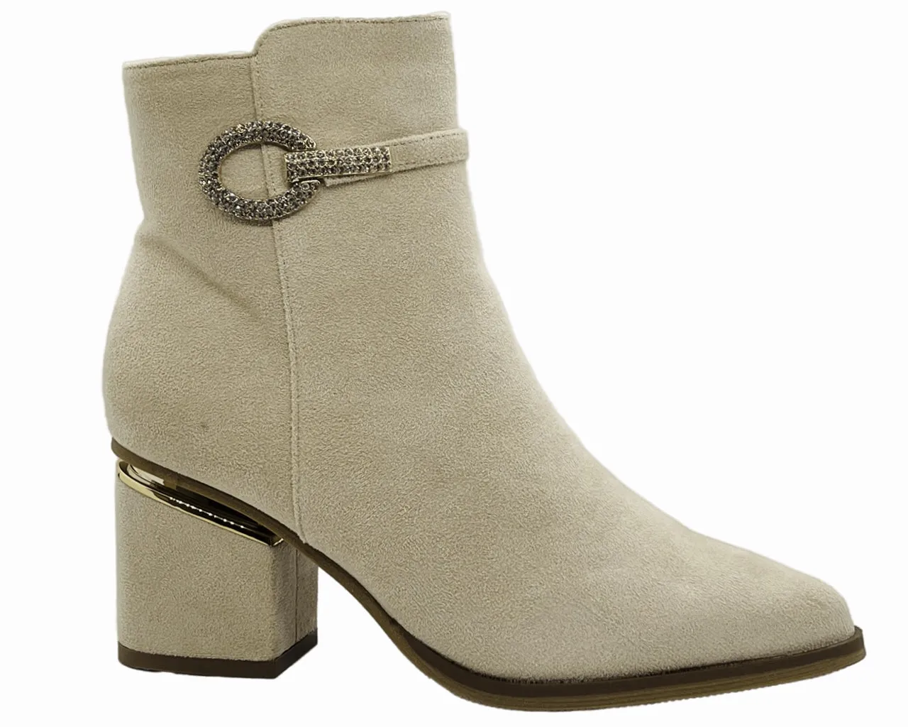 Women's Faux Suede Block Heel Ankle Boots