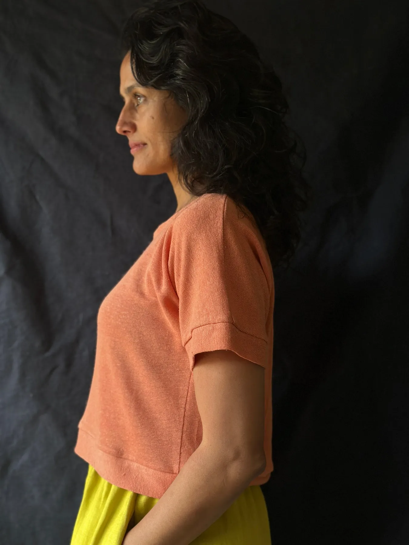 Women's Hemp Pieces Top - 100% Hemp - Apricot