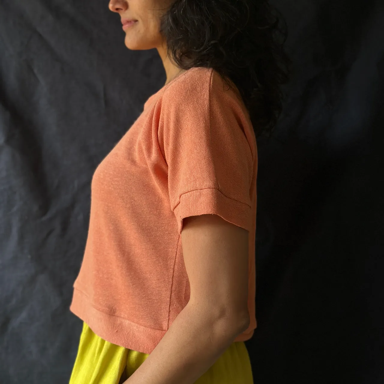 Women's Hemp Pieces Top - 100% Hemp - Apricot