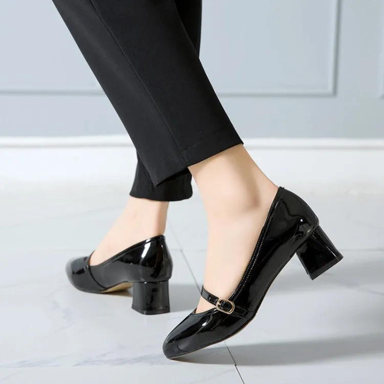 Women's Mary Jane Block Heels Pumps