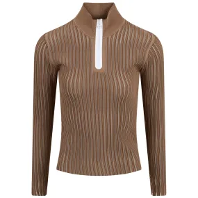 Womens Roxy Rib Knit Sweater Tiger Brown - SS23